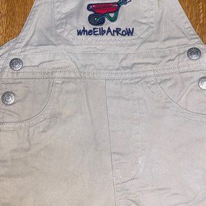 HONORS Khaki overalls sz 12Months vintage  wheelbarrow